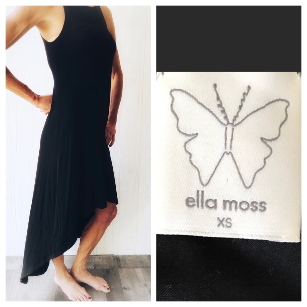 Ella Moss High/Low Black Sleeveless Dress XS